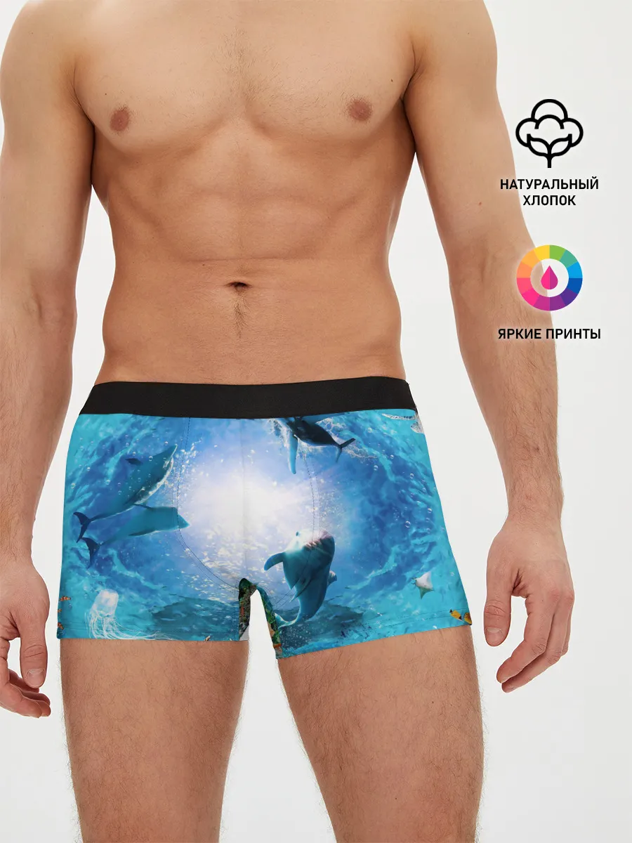 Мужские трусы боксеры / Дельфины