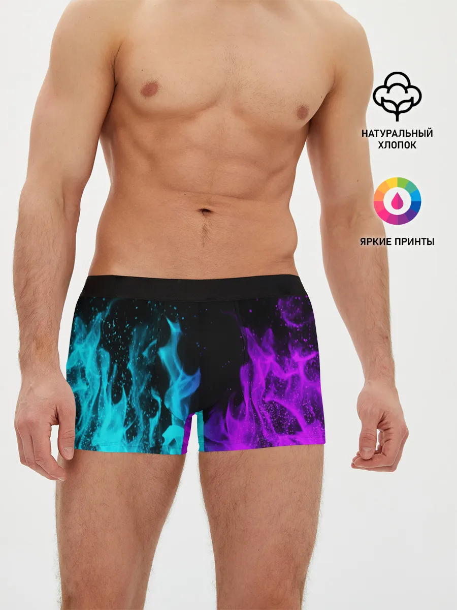Мужские трусы боксеры / ПЛАМЯ | НЕОНОВЫЙ ОГОНЬ
