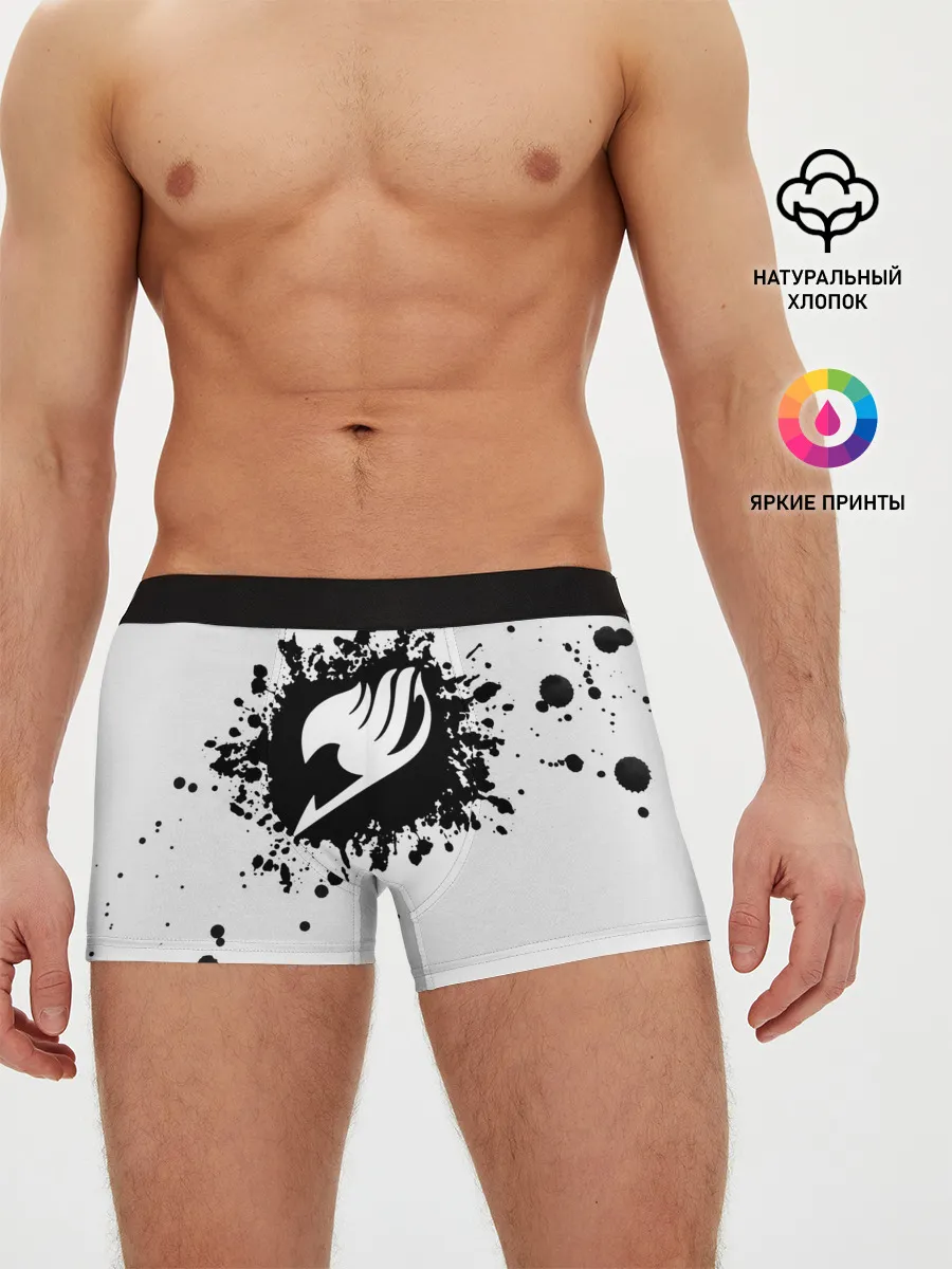 Мужские трусы боксеры / Белая эмблема Хвоста Феи