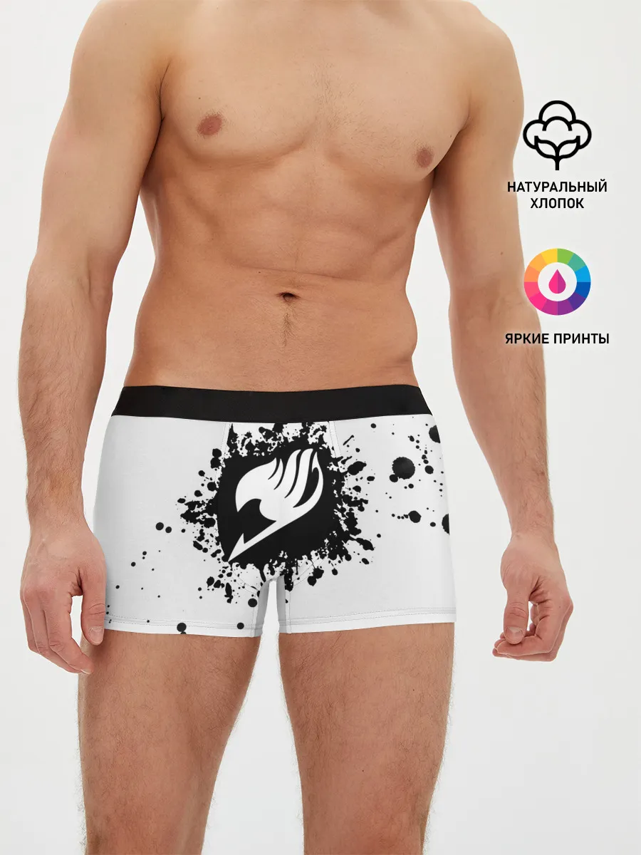 Мужские трусы боксеры / Белая эмблема Хвоста Феи