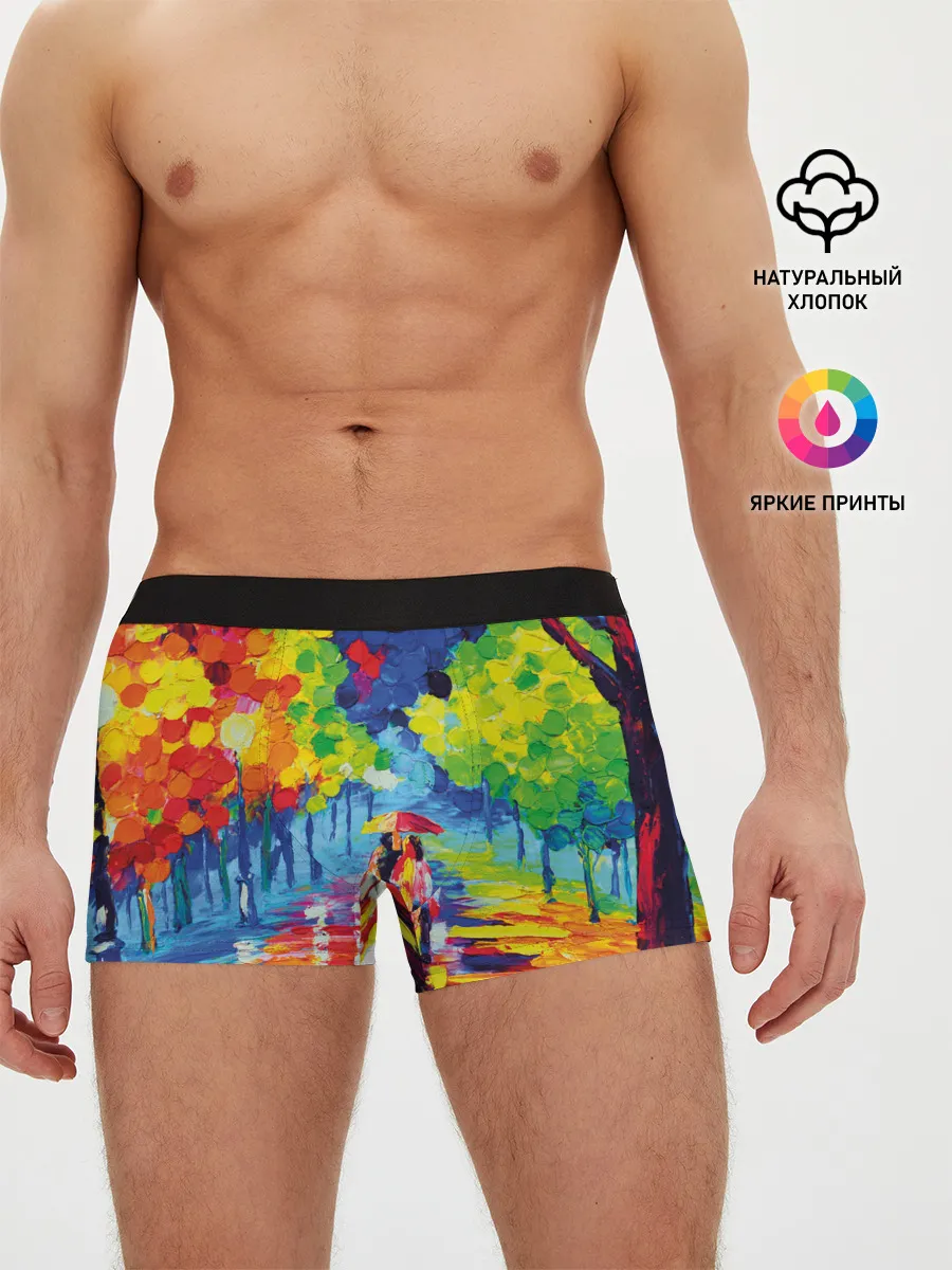 Мужские трусы боксеры / Осенний бульвар