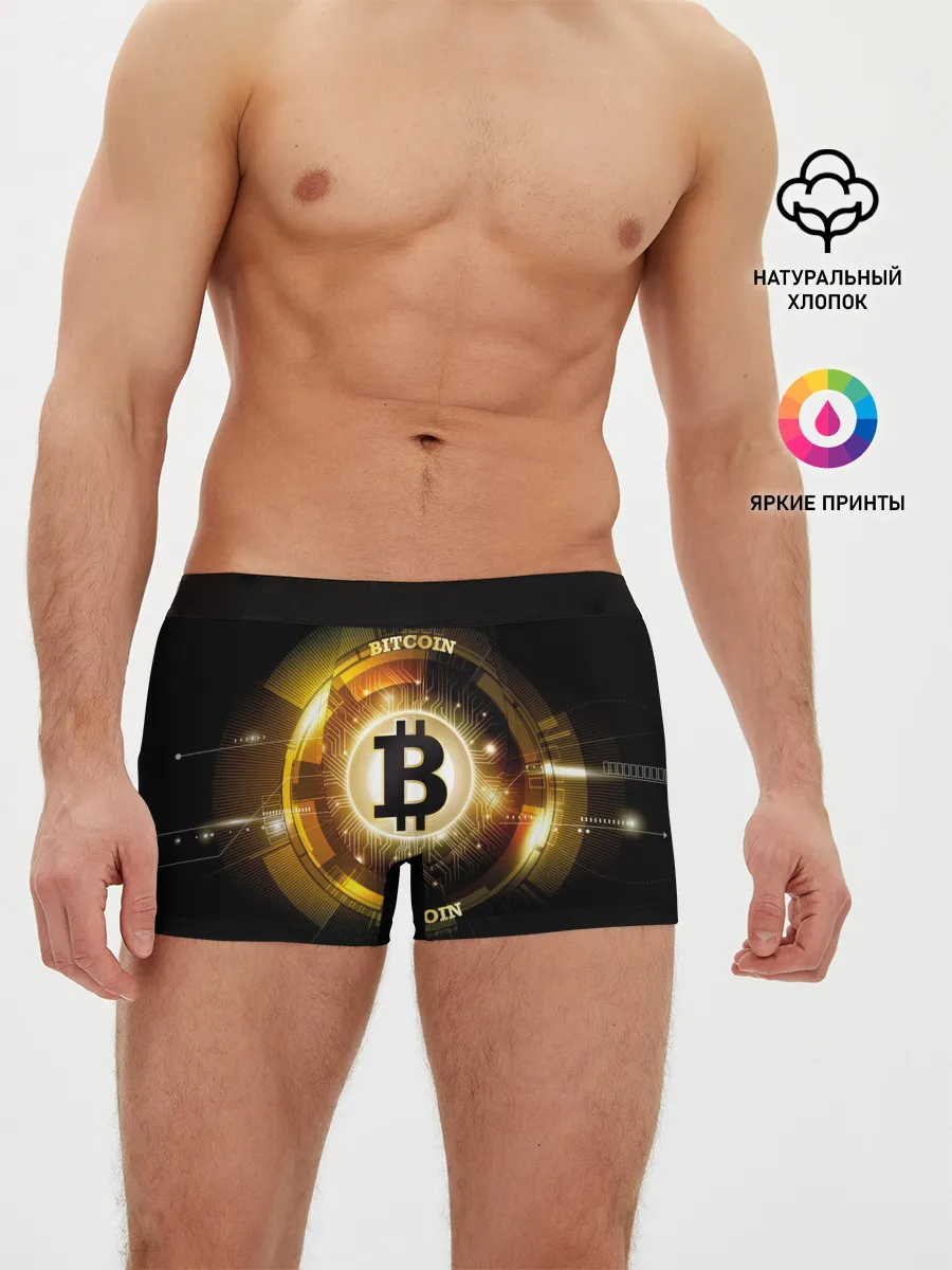 Мужские трусы боксеры / Золотой биткоин