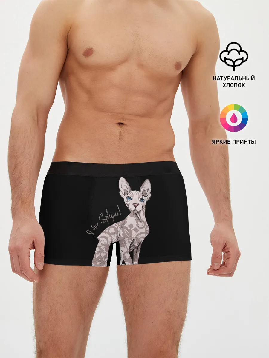 Мужские трусы боксеры / I Love Sphynx!