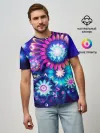 Мужская базовая футболка / Неоновые Цветы
