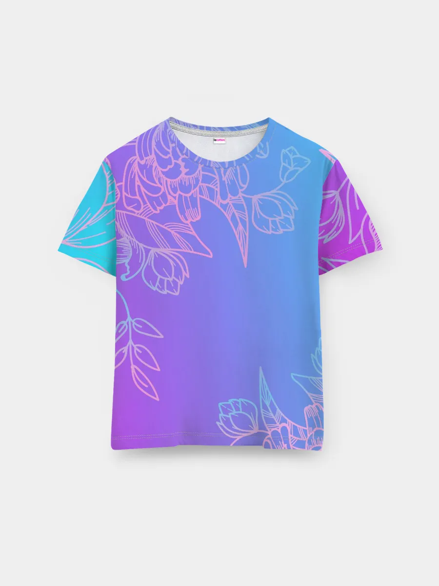 Мужская базовая футболка / Цветочный Градиент