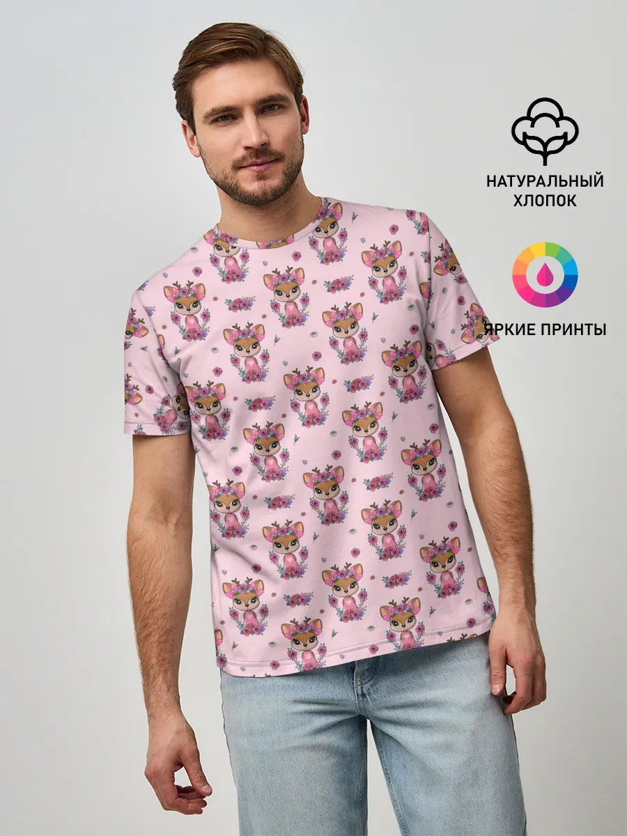 Мужская базовая футболка / Милая олениха