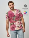 Мужская базовая футболка / Акварель, розы