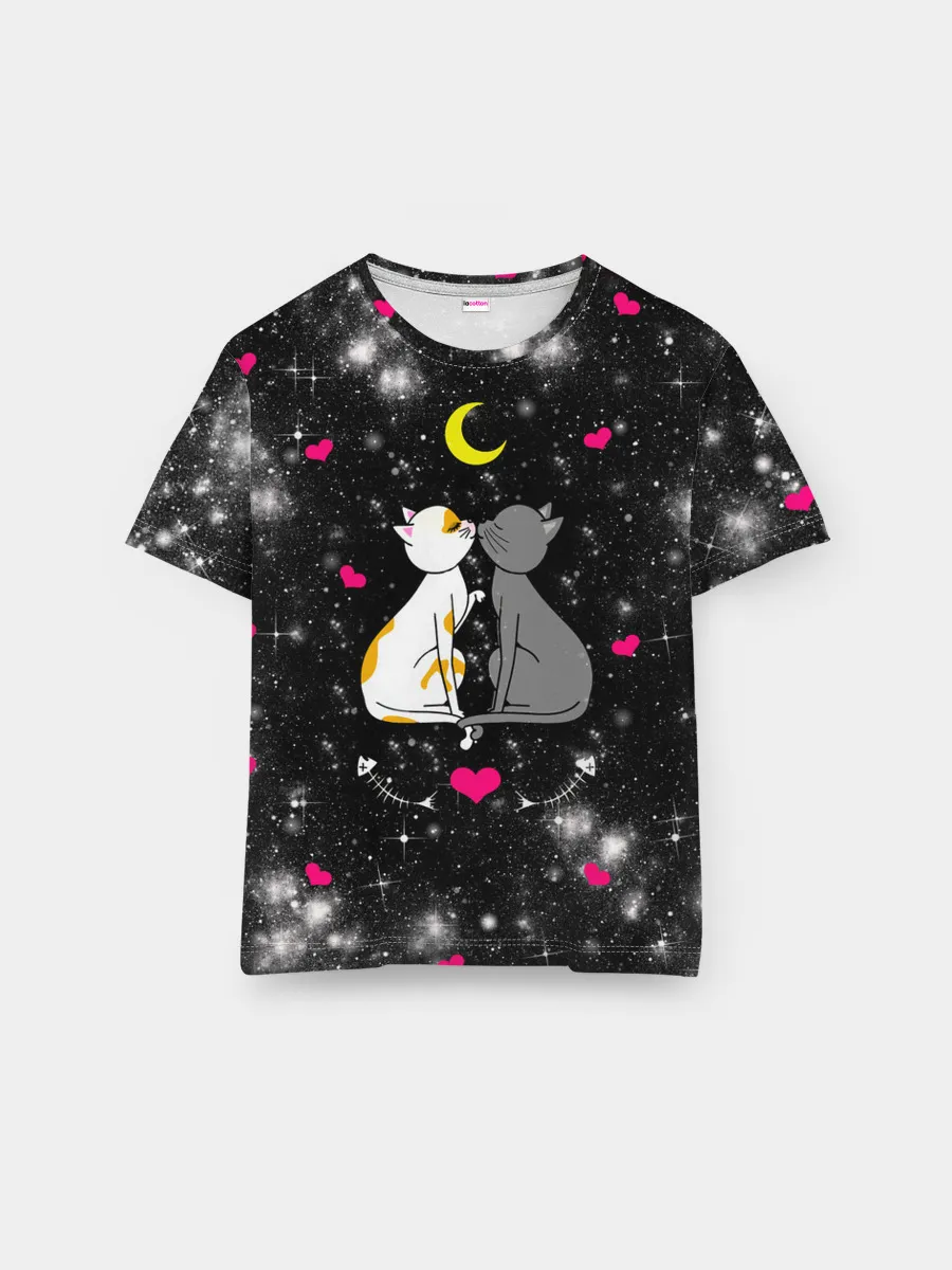 Мужская базовая футболка / Кошачья Любовь