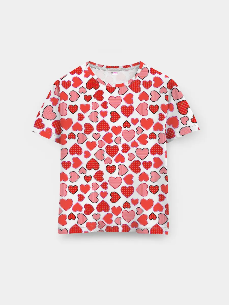 Мужская базовая футболка / Сердечки паттерн