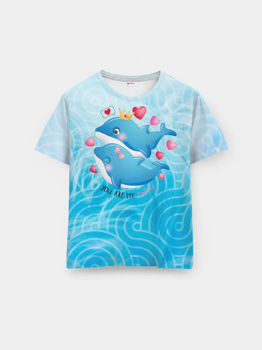 Мужская базовая футболка / Два дельфина