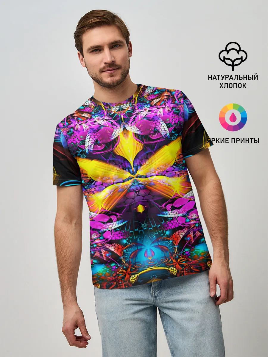 Мужская базовая футболка / ФРАКТАЛЬНЫЕ ЦВЕТЫ