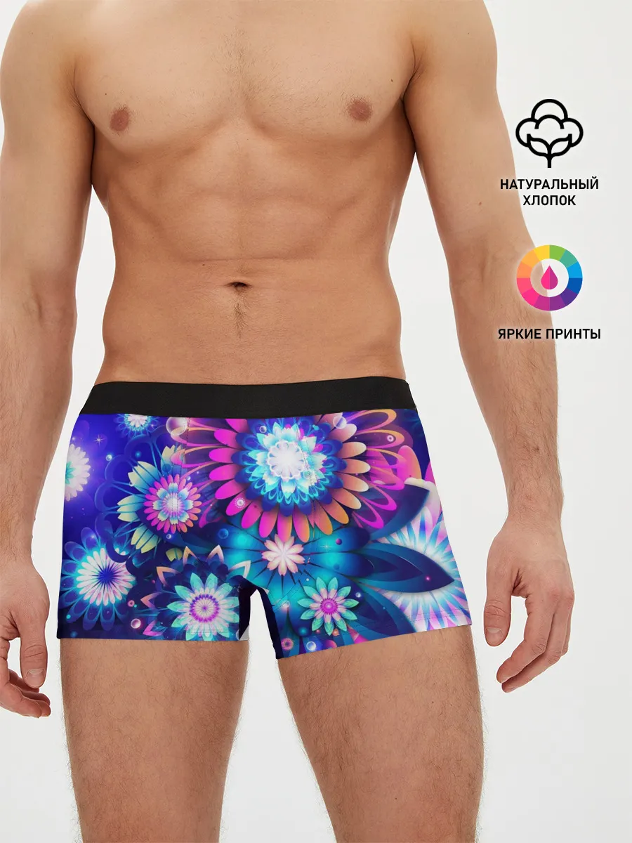 Мужские трусы боксеры / Неоновые Цветы