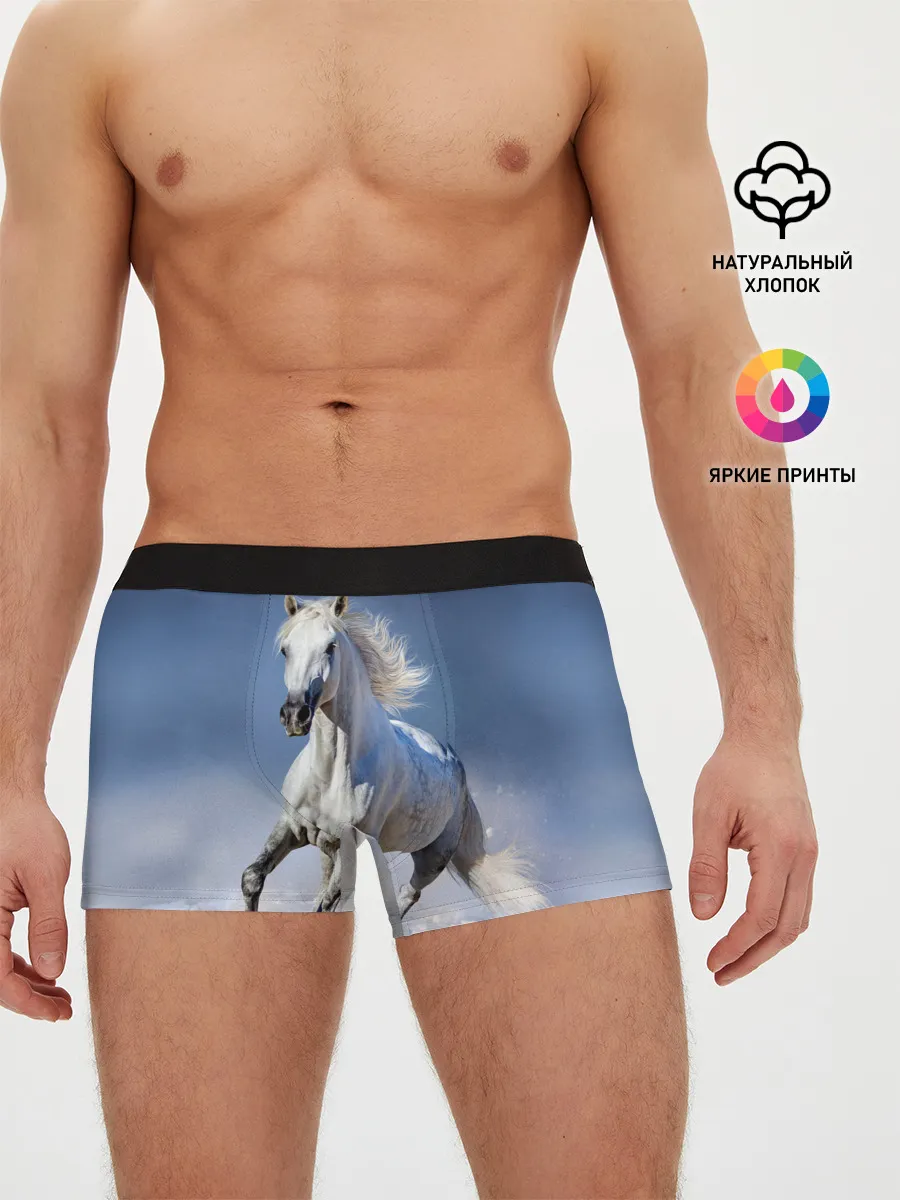 Мужские трусы боксеры / Белая лошадь