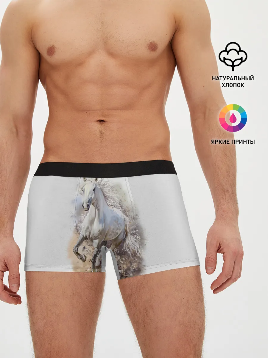 Мужские трусы боксеры / Белая лошадь