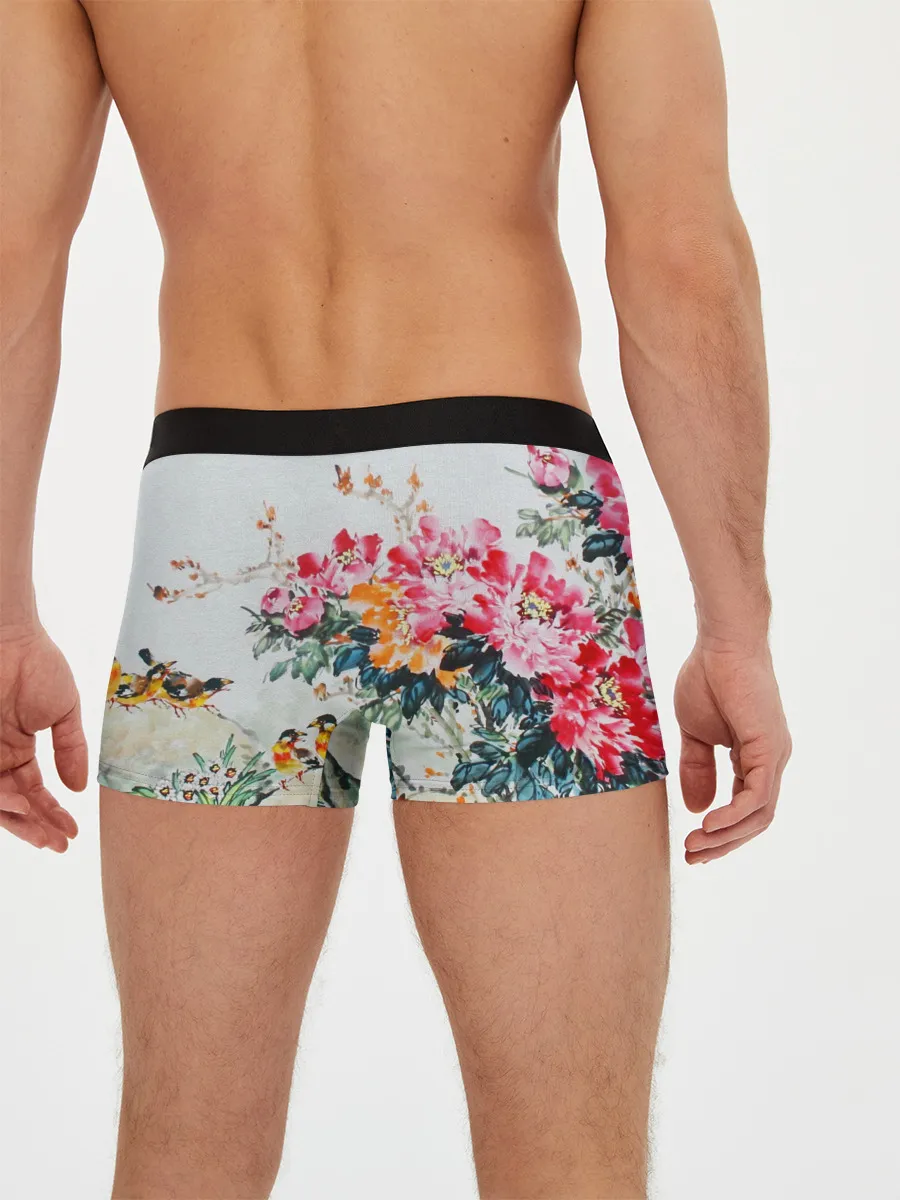 Мужские трусы боксеры / Японские цветы