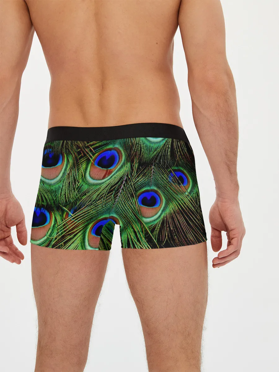 Мужские трусы боксеры / Перья павлина #1