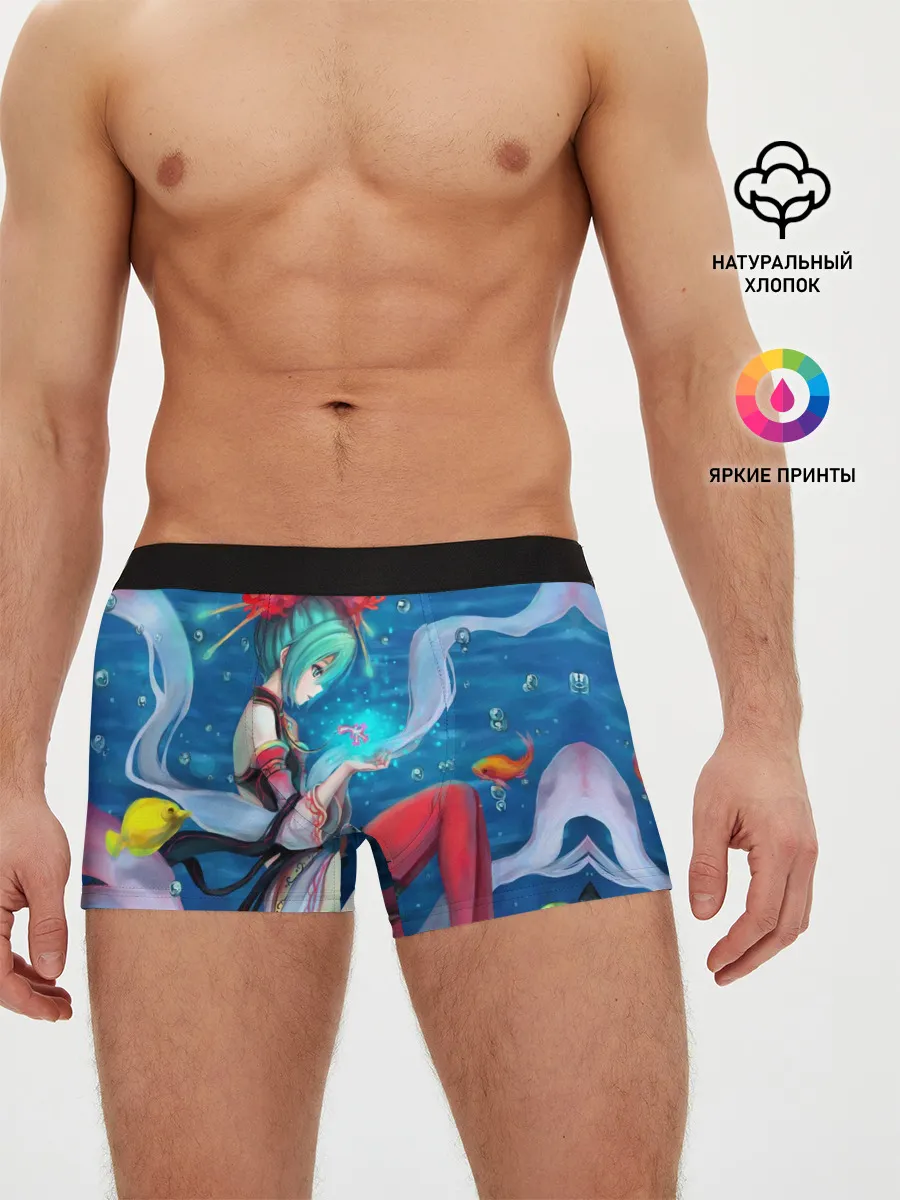 Мужские трусы боксеры / Hatsune Miku в чулках