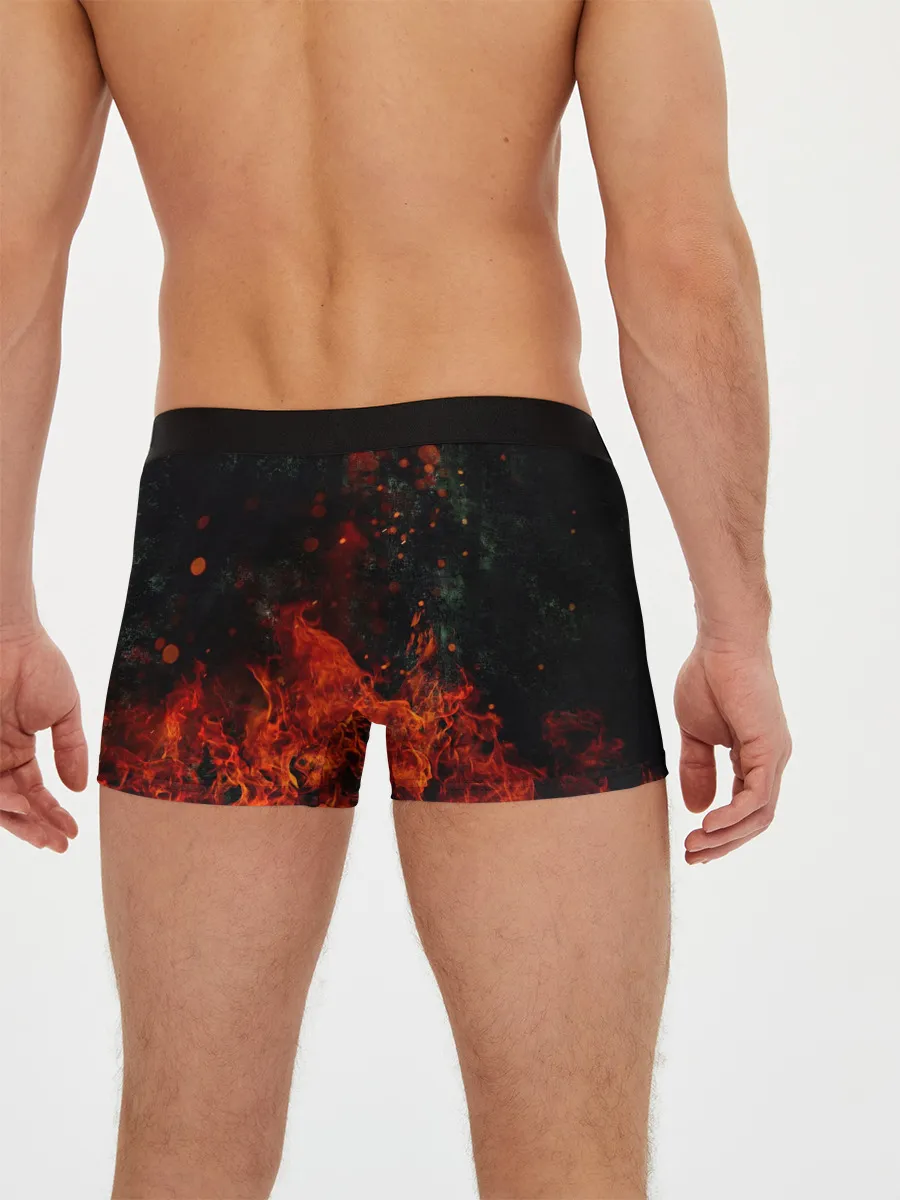 Мужские трусы боксеры / Олень в горящем лесу Сибири