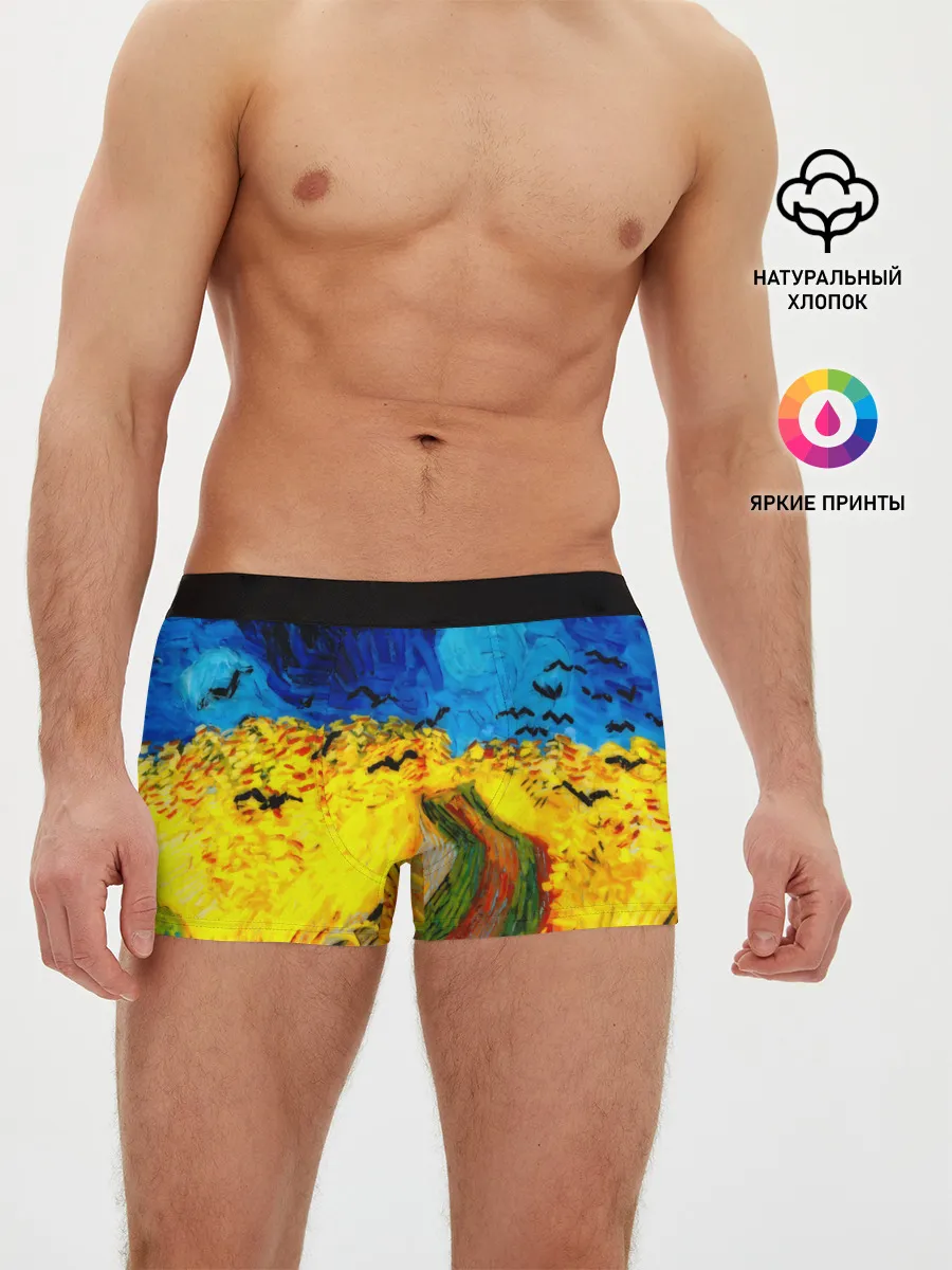 Мужские трусы боксеры / ВАНГОГ НОЧНОЕ ПОЛЕ