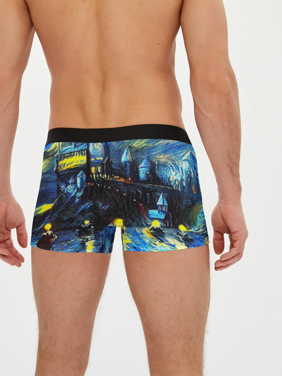 Мужские трусы боксеры / Картина в стиле Вангога