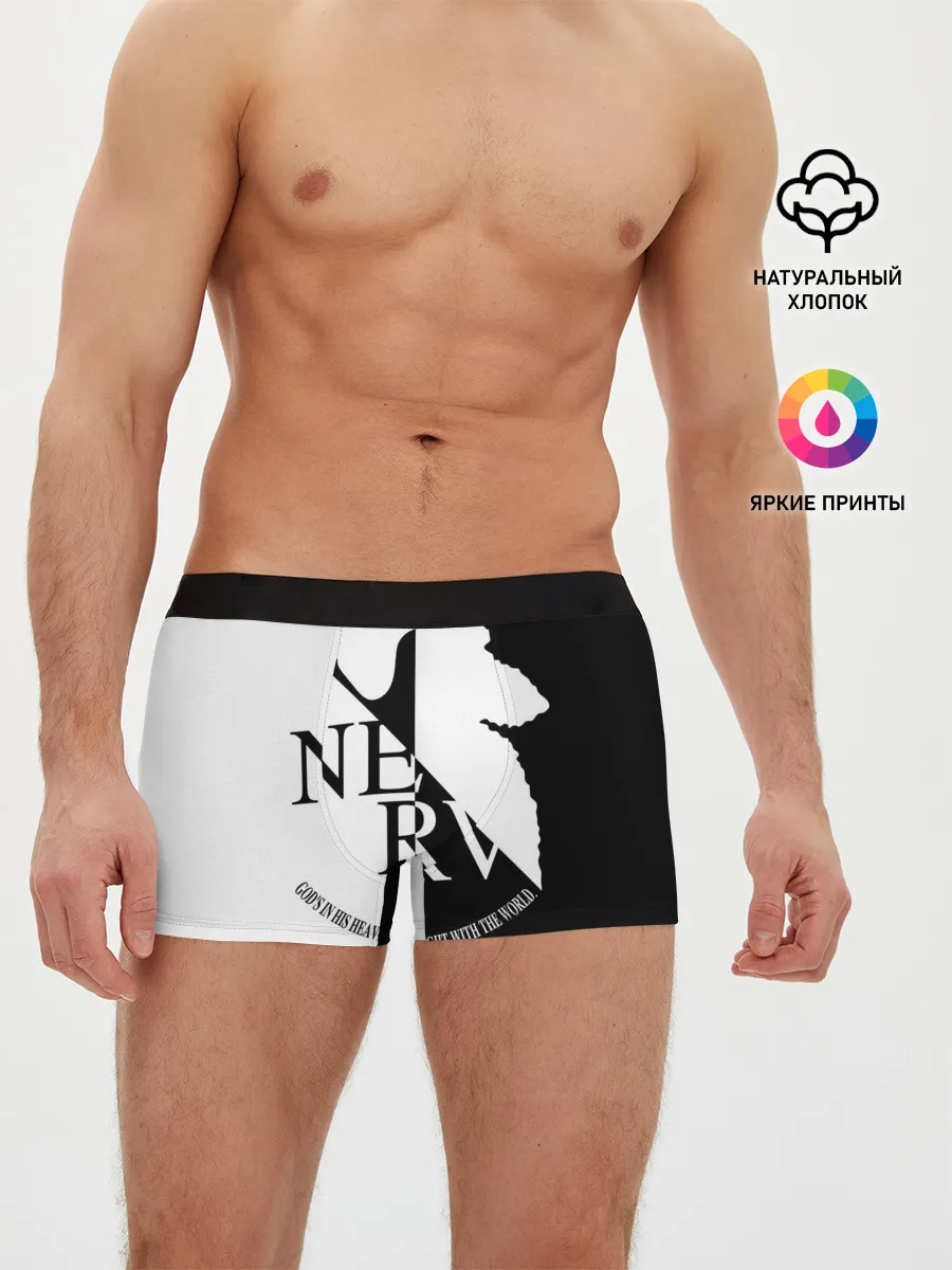 Мужские трусы боксеры / Nerv black and white