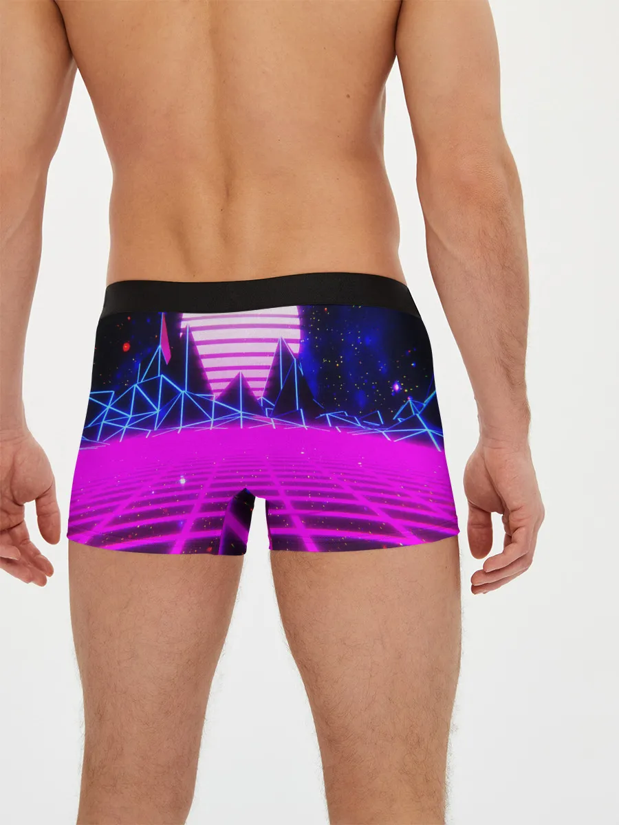 Мужские трусы боксеры / Ретро Стиль неон