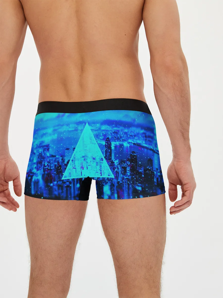 Мужские трусы боксеры / ГОРОД В НЕОНЕ