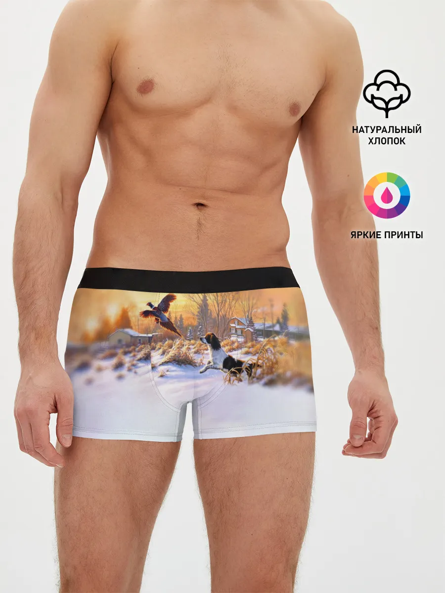 Мужские трусы боксеры / Собака и фазан