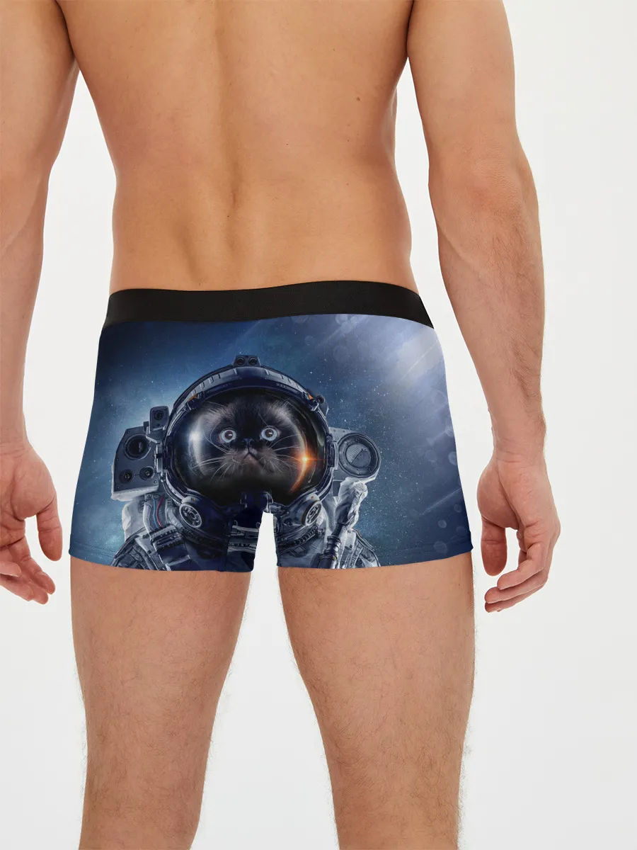 Мужские трусы боксеры / Кот космонавт