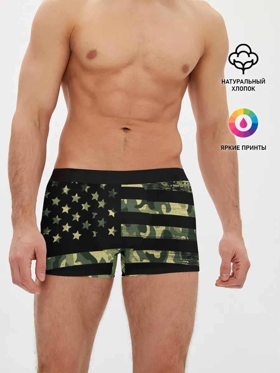 Мужские трусы боксеры / American Flag Camo
