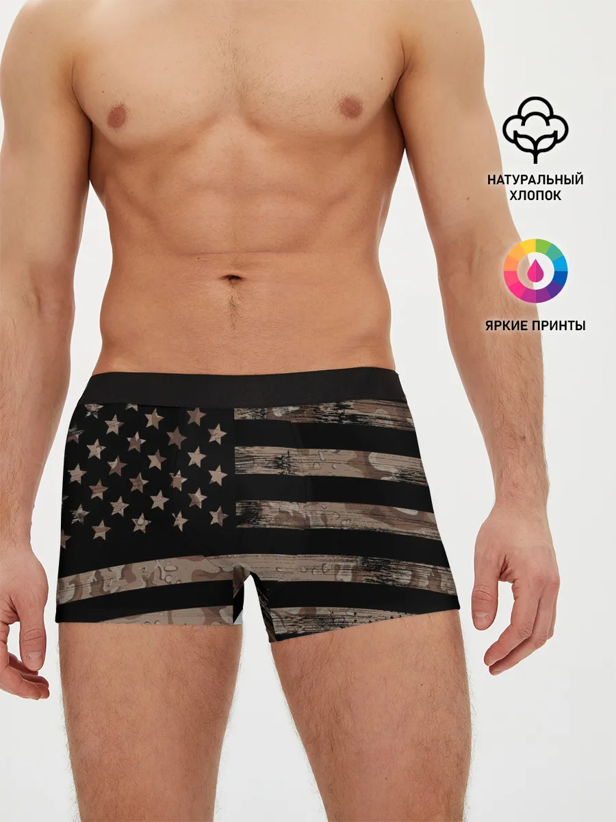 Мужские трусы боксеры / American Flag Camo