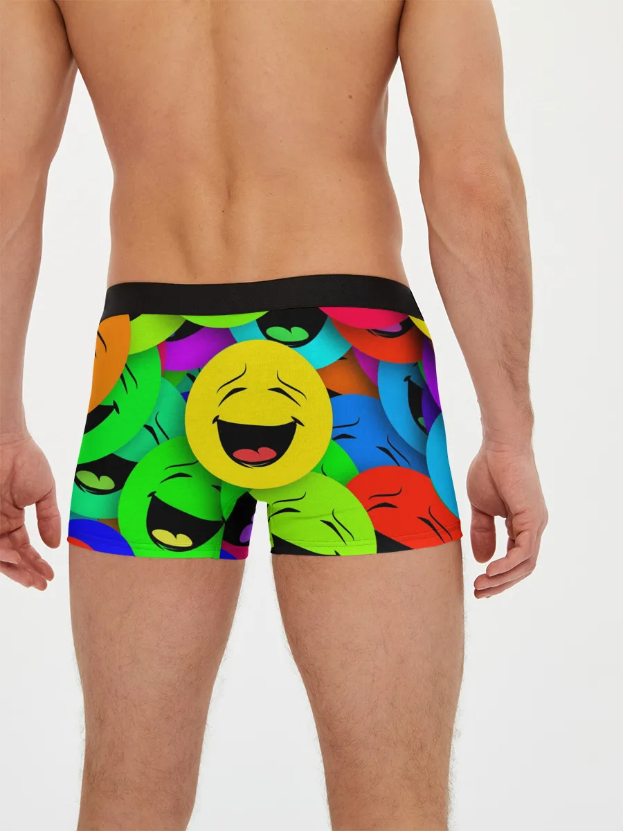 Мужские трусы боксеры / ВЕСЁЛЫЕ СМАЙЛИКИ.