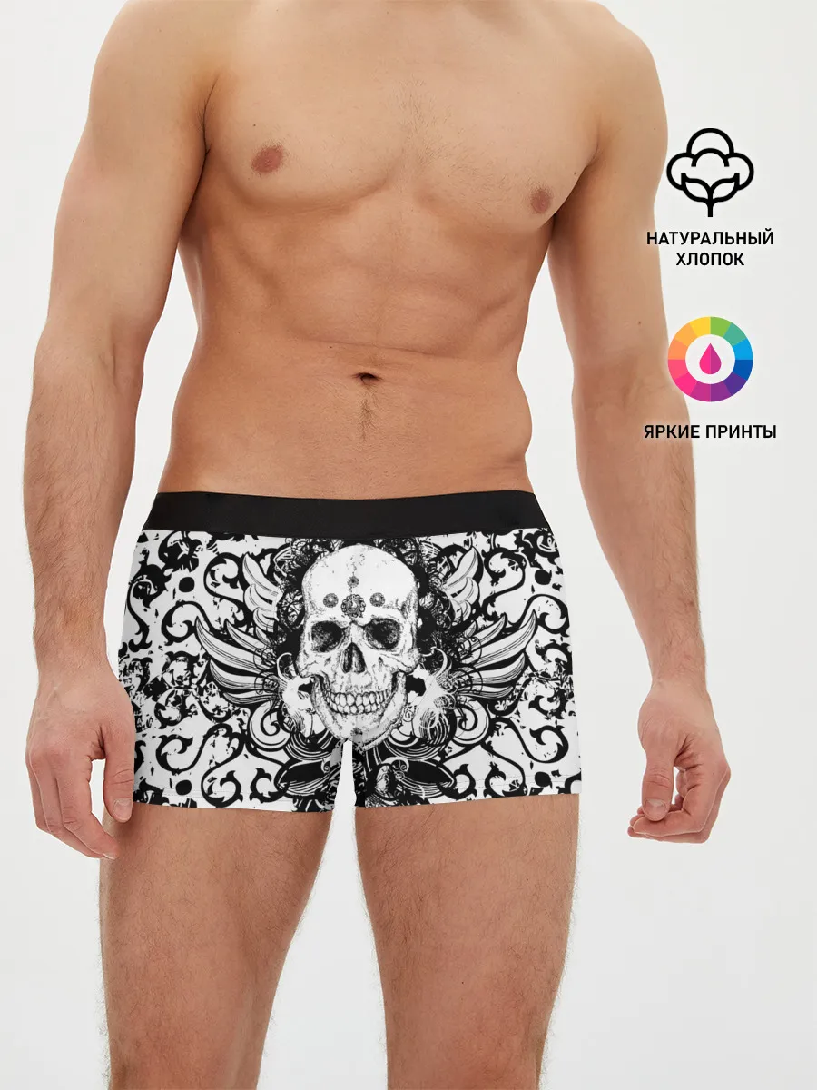 Мужские трусы боксеры / Grunge Skull
