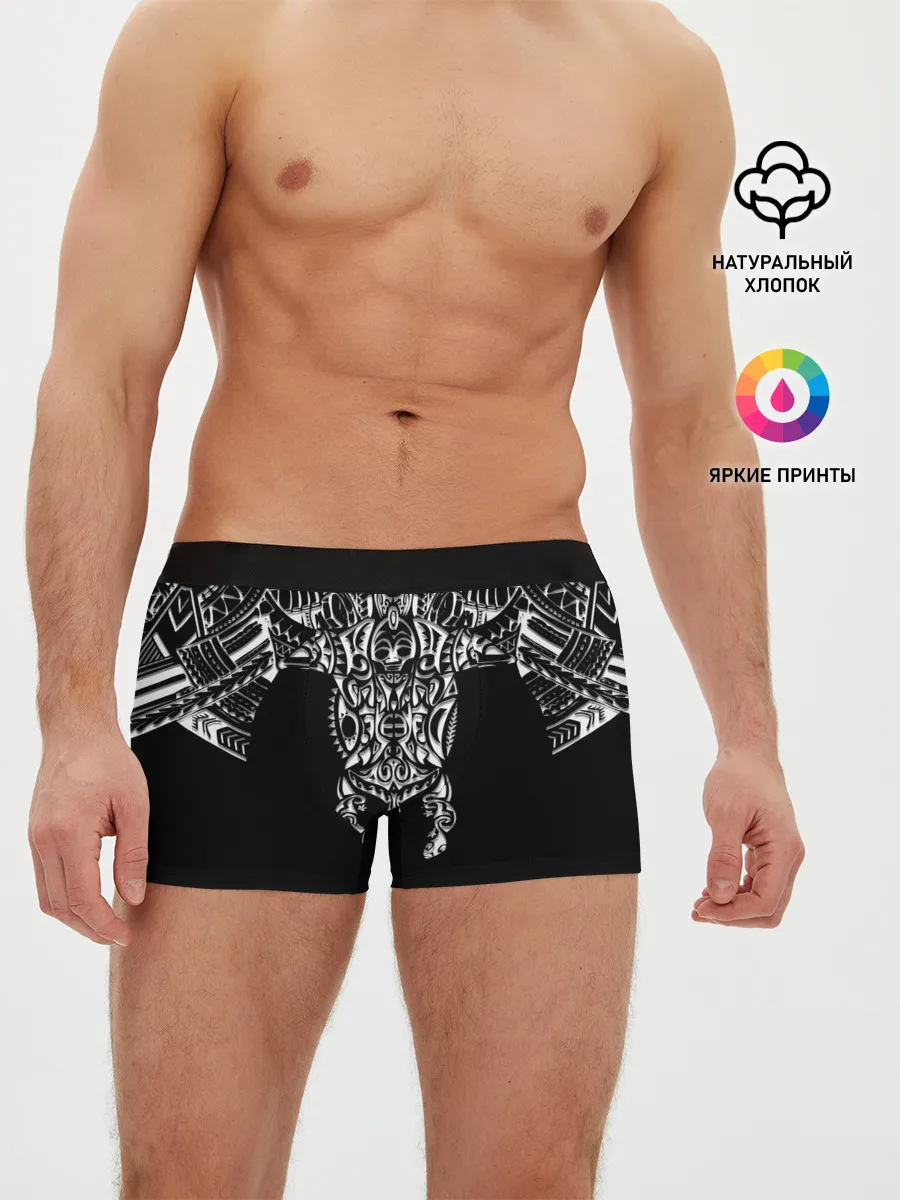 Мужские трусы боксеры / Узор в стиле маори / полинезия