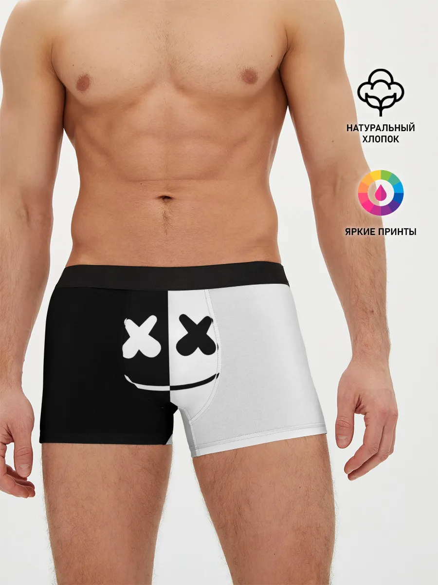 Мужские трусы боксеры / MARSHMELLO BLACK & WHITE