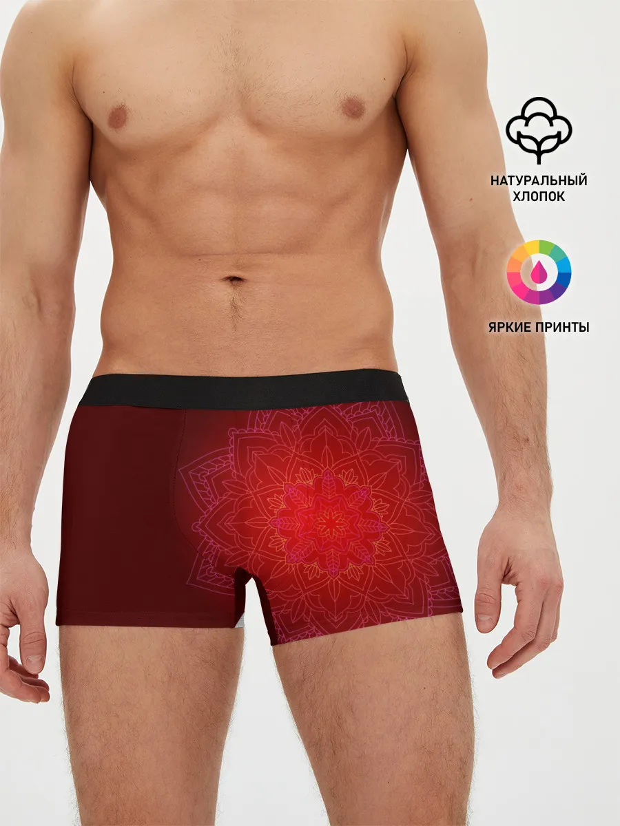 Мужские трусы боксеры / Красная мандала