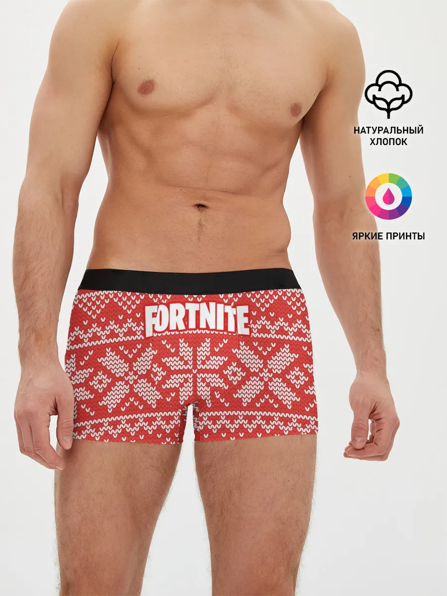 Мужские трусы боксеры / Новогодний Fortnite
