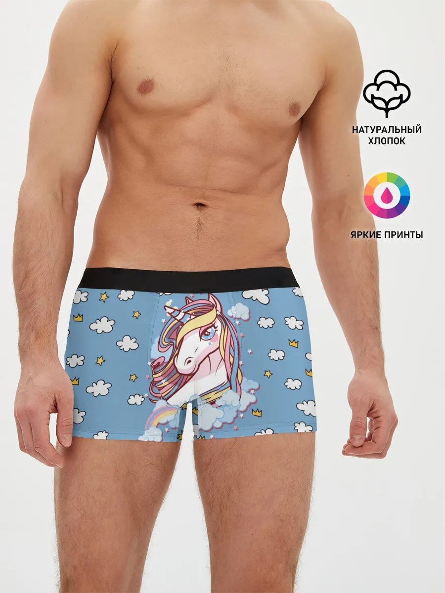 Мужские трусы боксеры / Радужный Единорог