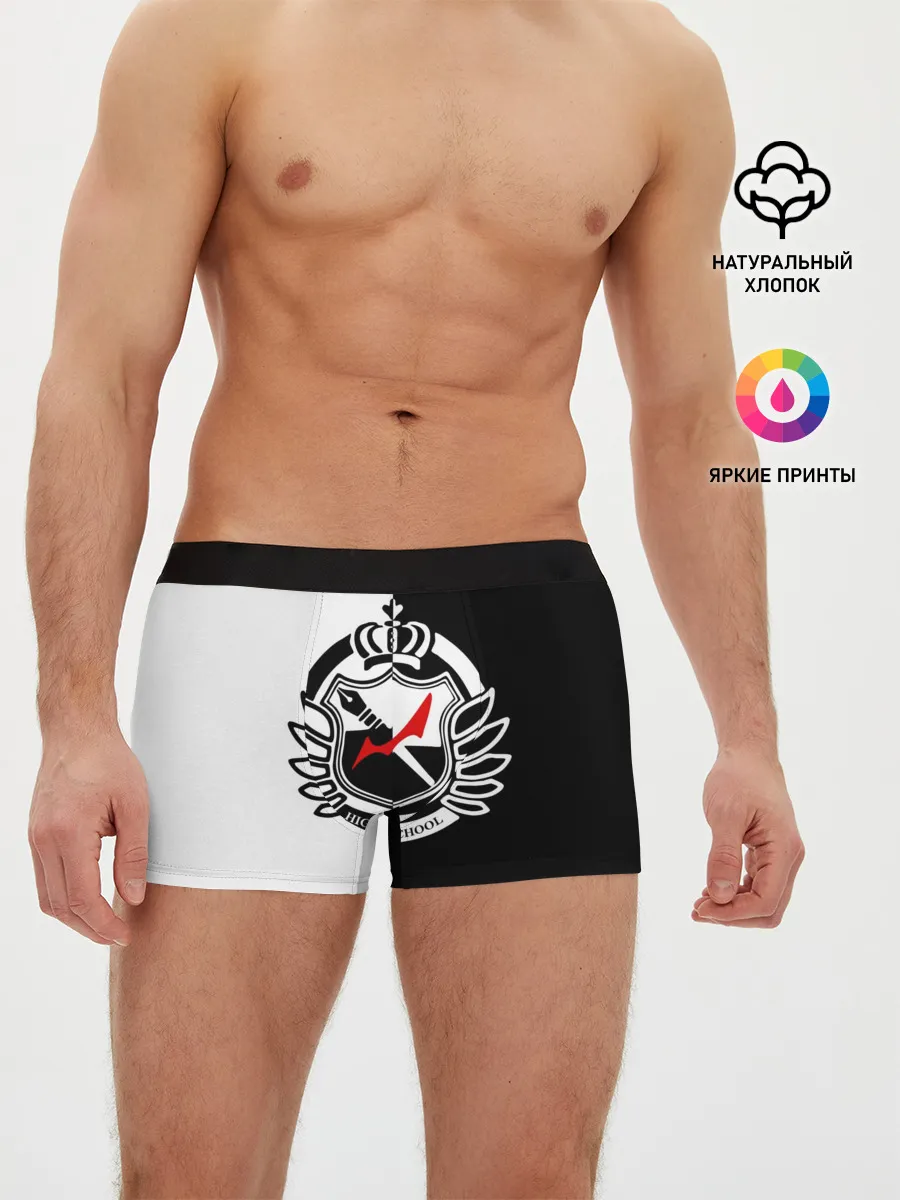 Мужские трусы боксеры / MONOKUMA SCHOOL с фоном