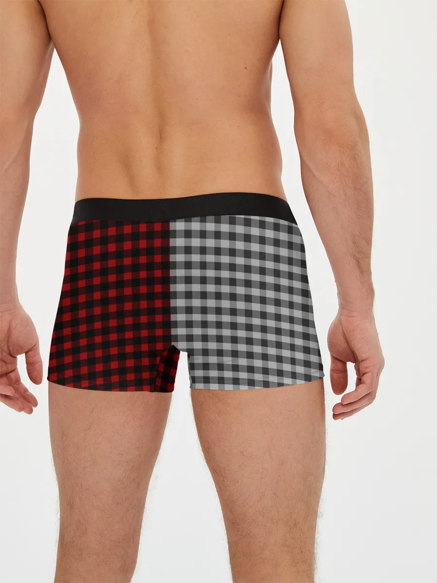 Мужские трусы боксеры / Красно белая рубашка в клетку