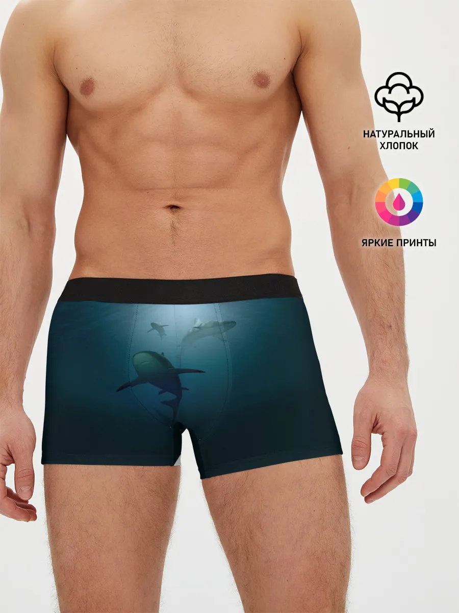Мужские трусы боксеры / Акулы