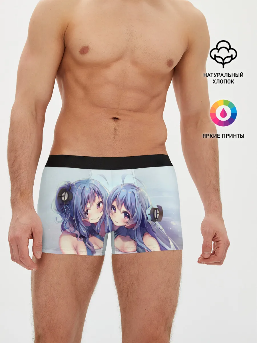 Мужские трусы боксеры / Аниме девочки-двойняшки