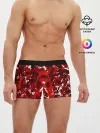 Мужские трусы боксеры / Краснобелый камуфляж с кабаном