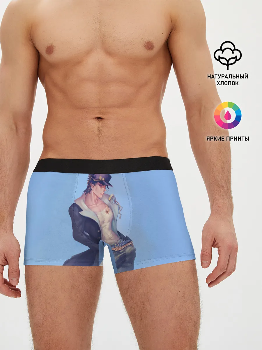 Мужские трусы боксеры / Joutarou Kuujou на синем