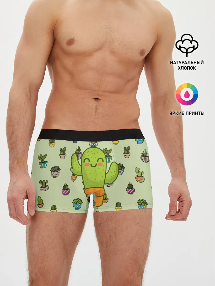 Мужские трусы боксеры / Веселый кактус