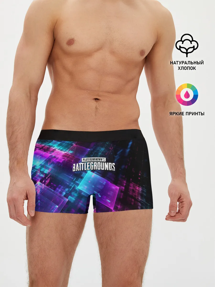 Мужские трусы боксеры / Pubg neon style 2019
