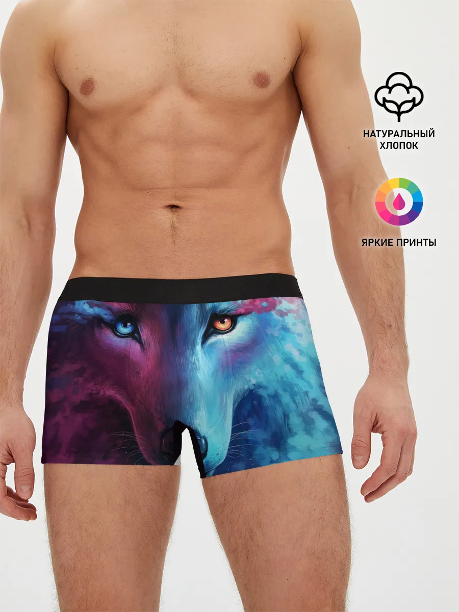 Мужские трусы боксеры / NEON WOLF | НЕОНОВЫЙ ВОЛК