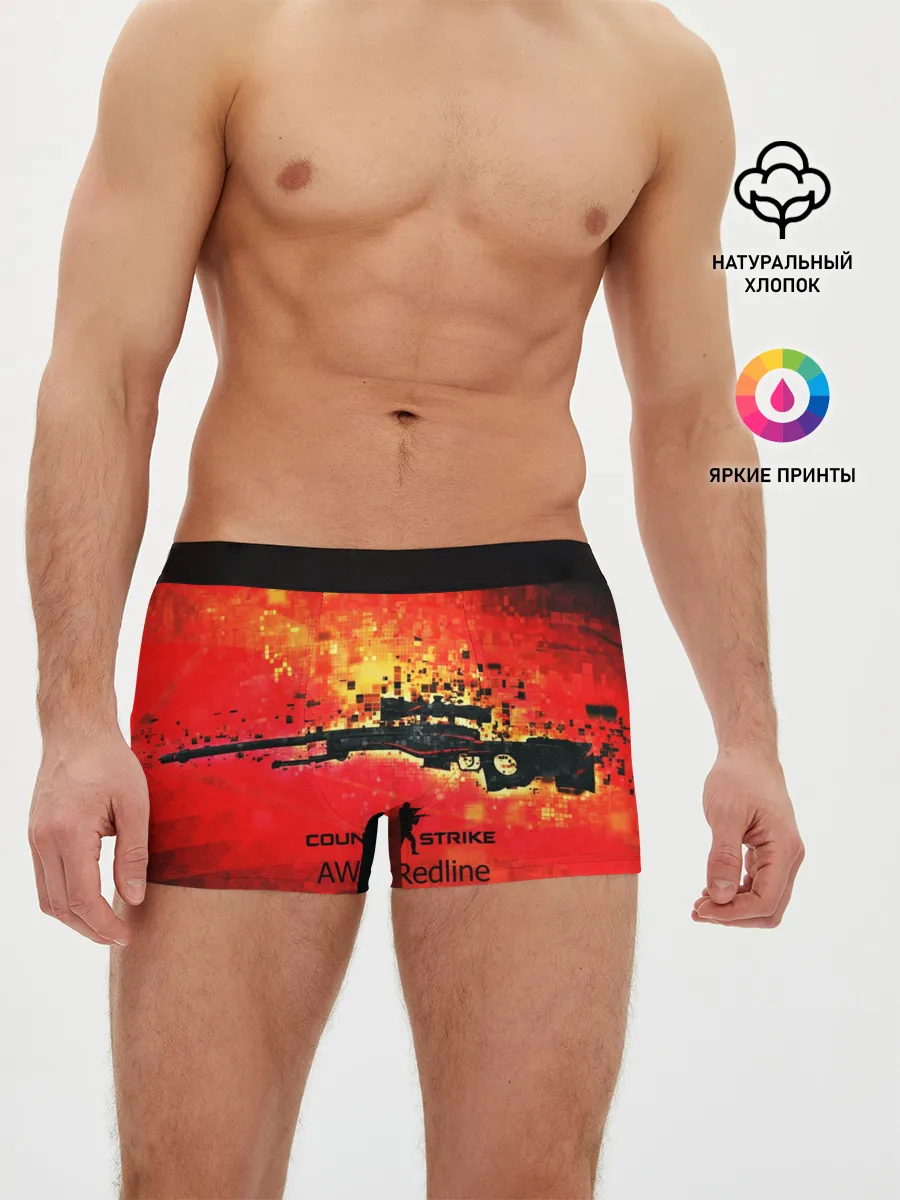 Мужские трусы боксеры / cs go:AWP:Red Line