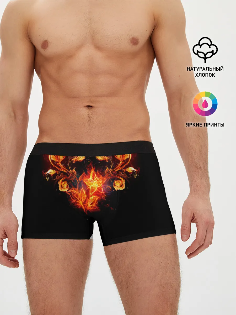 Мужские трусы боксеры / Огненные цветы в темноте