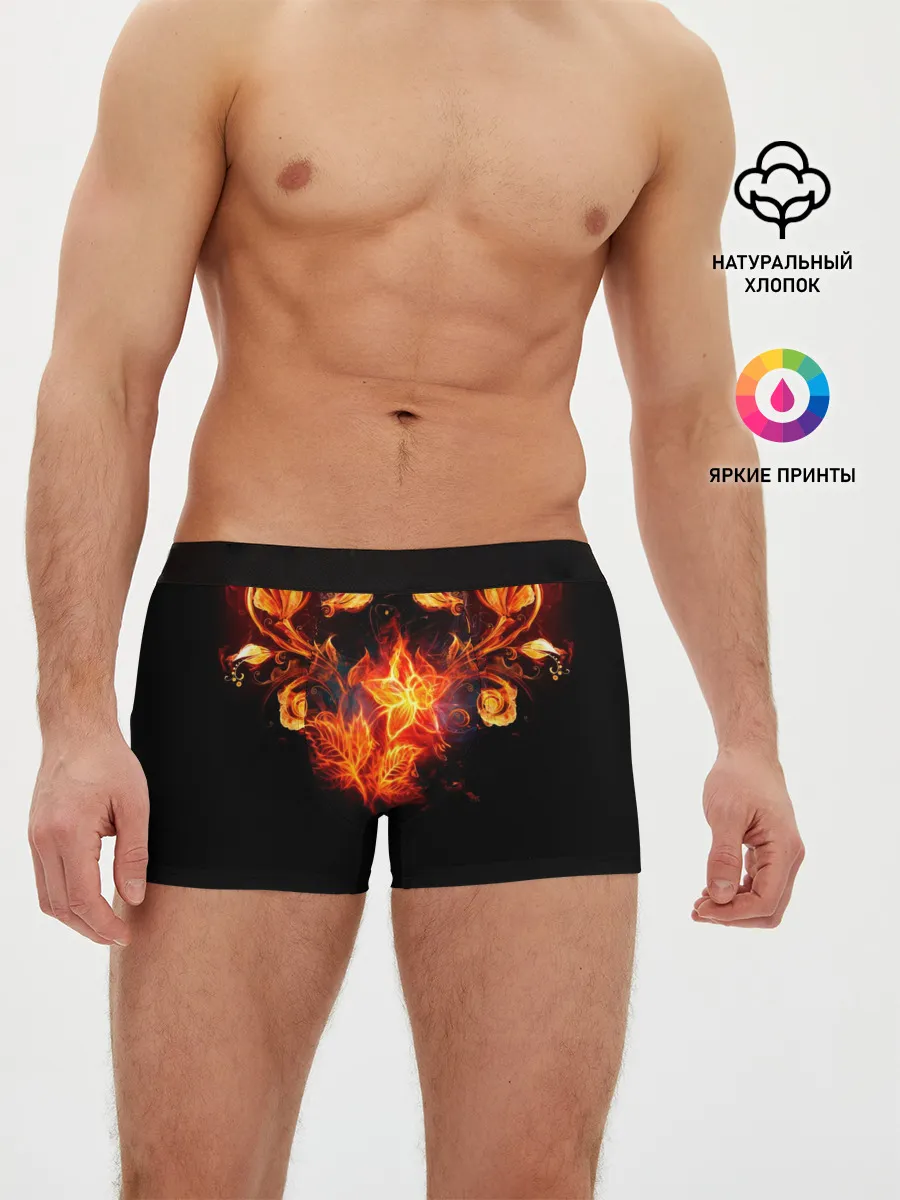 Мужские трусы боксеры / Огненные цветы в темноте